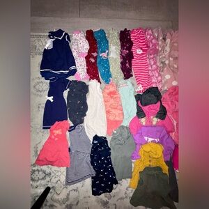 Mixed Bundle Of 60 pc Baby Girl Clothes NB - 12 Months. EUC.